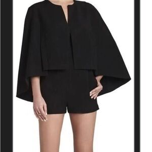 BCBGMAXAZRIA Cape Romper | Black